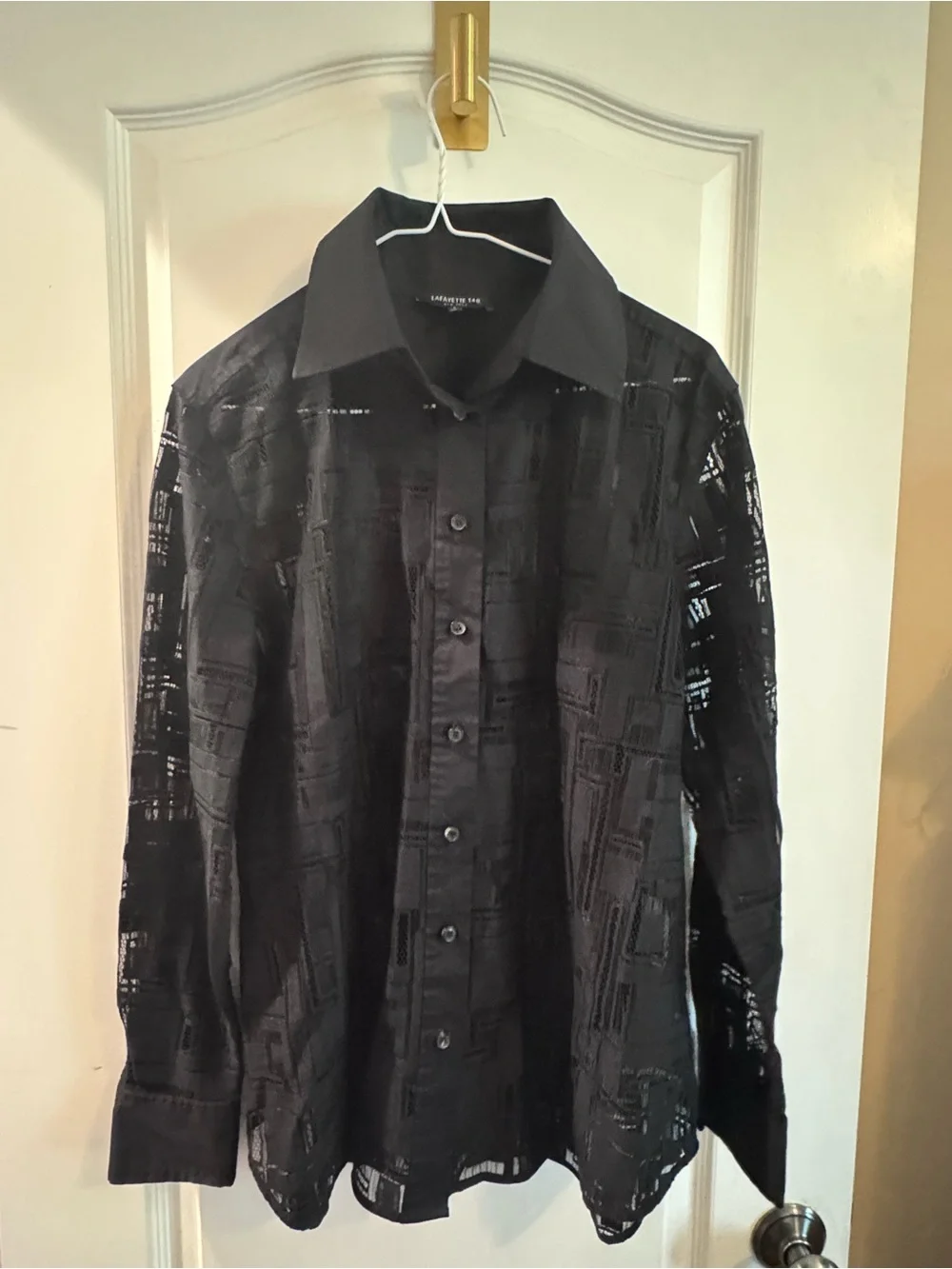 Lafayette 148 New York James lace blouse EUC size L - Picture 4 of 6